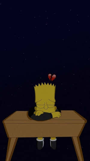 Bart Simpson Shedding A Few Tears Wallpaper