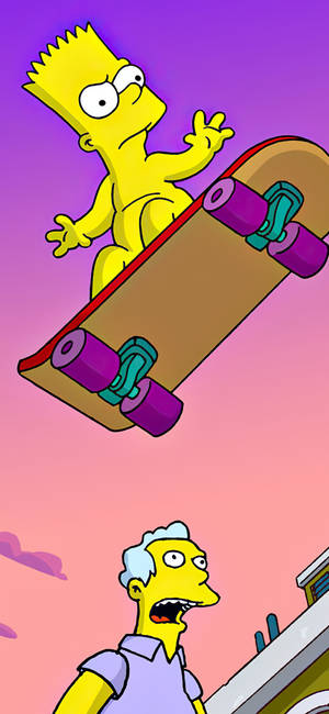 Bart Simpson Skateboard Iphone X Cartoon Wallpaper