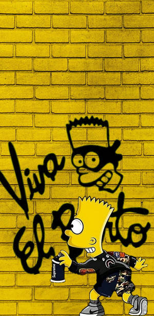 Bart Simpson Wall Graffiti Iphone Wallpaper