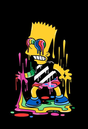 Bart Simpson Weed Paint Wallpaper