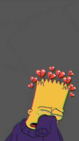 Bart Simpson With A Broken Heart Iphone Wallpaper