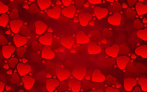 Basic Bright Red Hearts Wallpaper