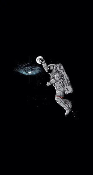 Basketball Aesthetic Astronaut Dunking Moon Wallpaper