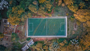 Basketball Court Aerial Shot Wallpaper