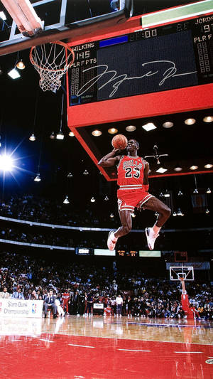 Basketball Iphone Jordan In Midair Wallpaper