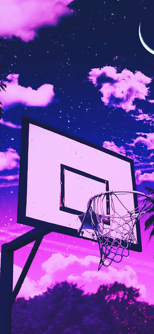 Basketball Iphone Ring And Purple Clouds Wallpaper