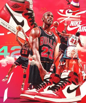 Basketball Michael Jordan Player And Shoes Wallpaper