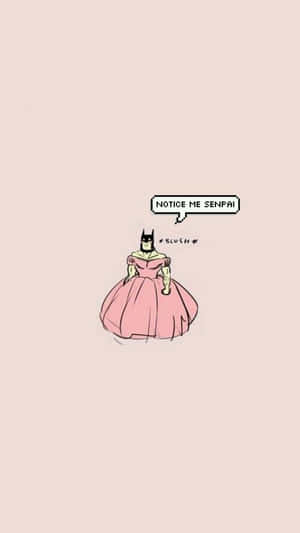 Batman Aesthetic In Pink Gown Wallpaper