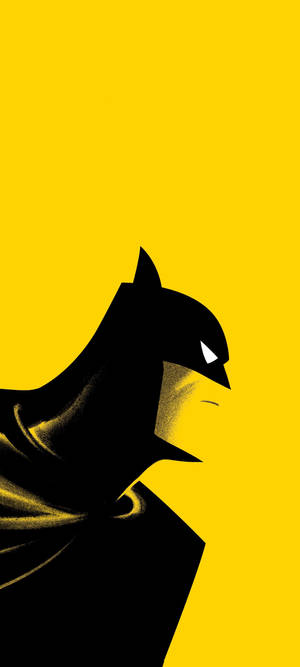 Batman Animated Yellow Portrait Mobile Wallpaper