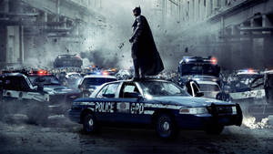 Batman Atop Police Car Wallpaper