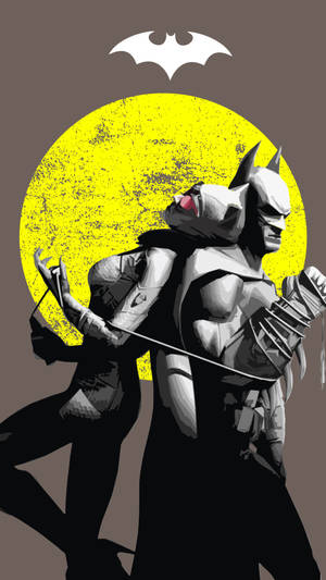 Batman Catwoman Gray And Yellow 4k Gotham Phone Wallpaper