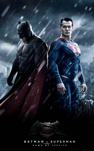 Batman V Superman Dawn Of Justice Captivating Poster Wallpaper