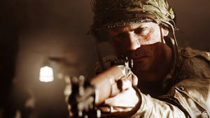 Battlefield 5 4k Close-up Gun Pointing Wallpaper