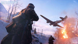 Battlefield 5 Airstrike In Snow Wallpaper