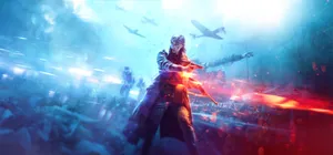 Battlefield Desktop Soldier With Planes Overhead Wallpaper
