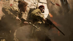 Battlefield V Intense Combat Scene Wallpaper