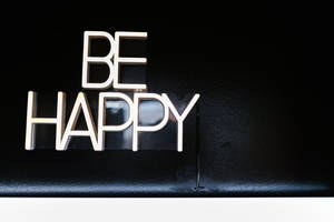 Be Happy White Neon Aesthetic Signage Wallpaper