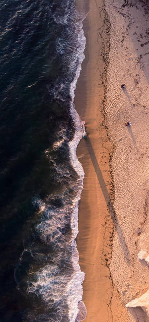 Beach Dark Waves Ios 11 Wallpaper