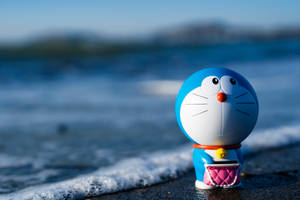 Beach Doraemon 4k Wallpaper