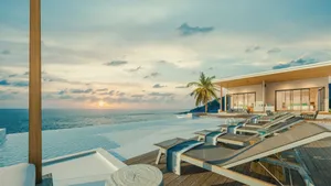 Beach House Infinity Pool Wallpaper