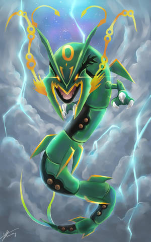 Beaming Eyes Of Rayquaza Wallpaper