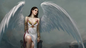 Beautiful Angels With Magnificent Wings Wallpaper