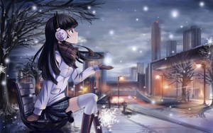 Beautiful Anime First Snowfall Wallpaper