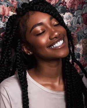 Beautiful Black Woman White Teeth Wallpaper