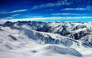 Beautiful Blue Snowy Landscape Wallpaper