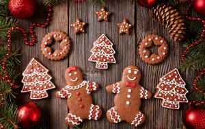 Beautiful Christmas Gingerbread Cookies Wallpaper