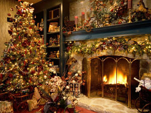 Beautiful Christmas Maximalist Interior Design Wallpaper