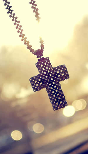 Beautiful Cross Silver Chain Necklace Wallpaper