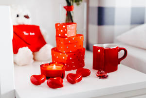 Beautiful Cute Red Presents Wallpaper