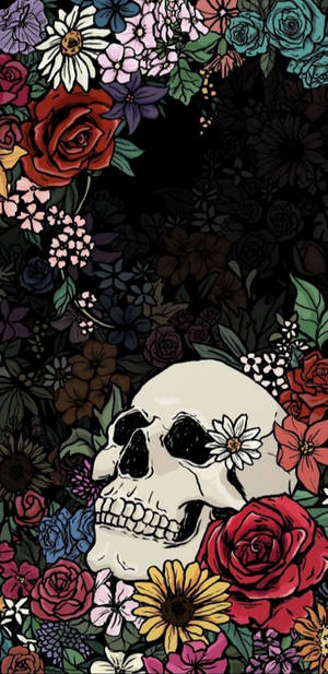 Beautiful Day Of The Dead Skull Wallpaper