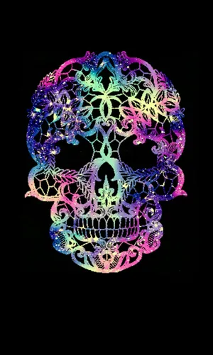 Beautiful Dia De Los Muertos Colorful Skull Wallpaper