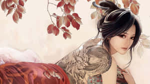 Beautiful Girl Cartoon By Zhang Xiaobai Wallpaper