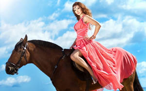 Beautiful Hd Model Riding A Horse Wallpaper