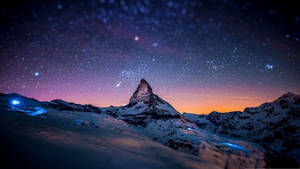 Beautiful Hd Mountain And Night Sky Wallpaper