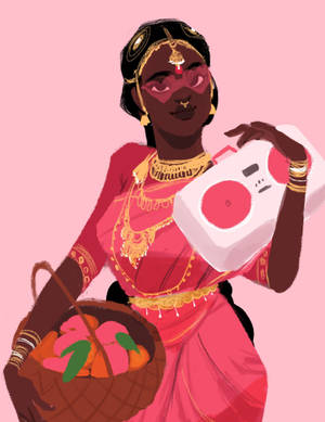 Beautiful Indian Woman Art Wallpaper