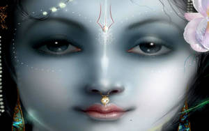 Beautiful Krishna 3d Art Wallpaper