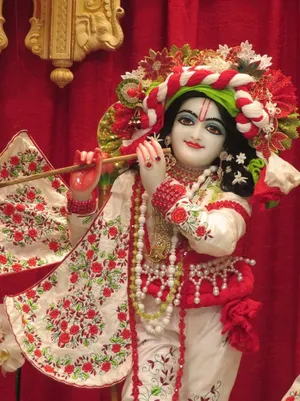 Beautiful Krishna Hare Rama Statue Wallpaper