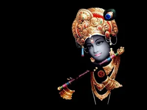 Beautiful Krishna Minimalist Illustration Wallpaper