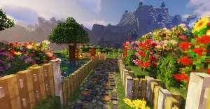 Beautiful Minecraft Flower Garden Wallpaper