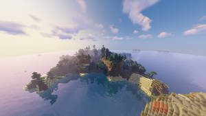 Beautiful Minecraft Forest Island Wallpaper