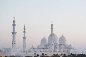 Beautiful Mosque Under Clear Sky Wallpaper