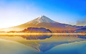 Beautiful Mount Fuji Under The Blue Sky Wallpaper