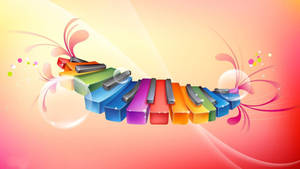 Beautiful Music Colourful Piano Keys Wallpaper