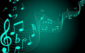 Beautiful Music Glowing Musical Notes Wallpaper