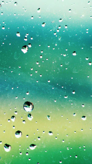 Beautiful Rain Blue Green Phone Wallpaper