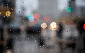 Beautiful Rain Droplets And Lights Wallpaper